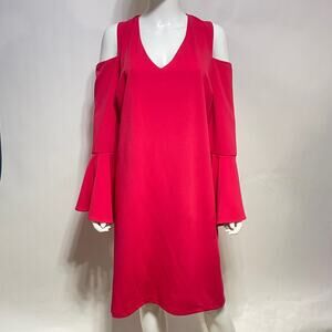 Lane Bryant Cold Shoulder Shift Dress Women's Plus 20 Coral Pink Knee Length NWT